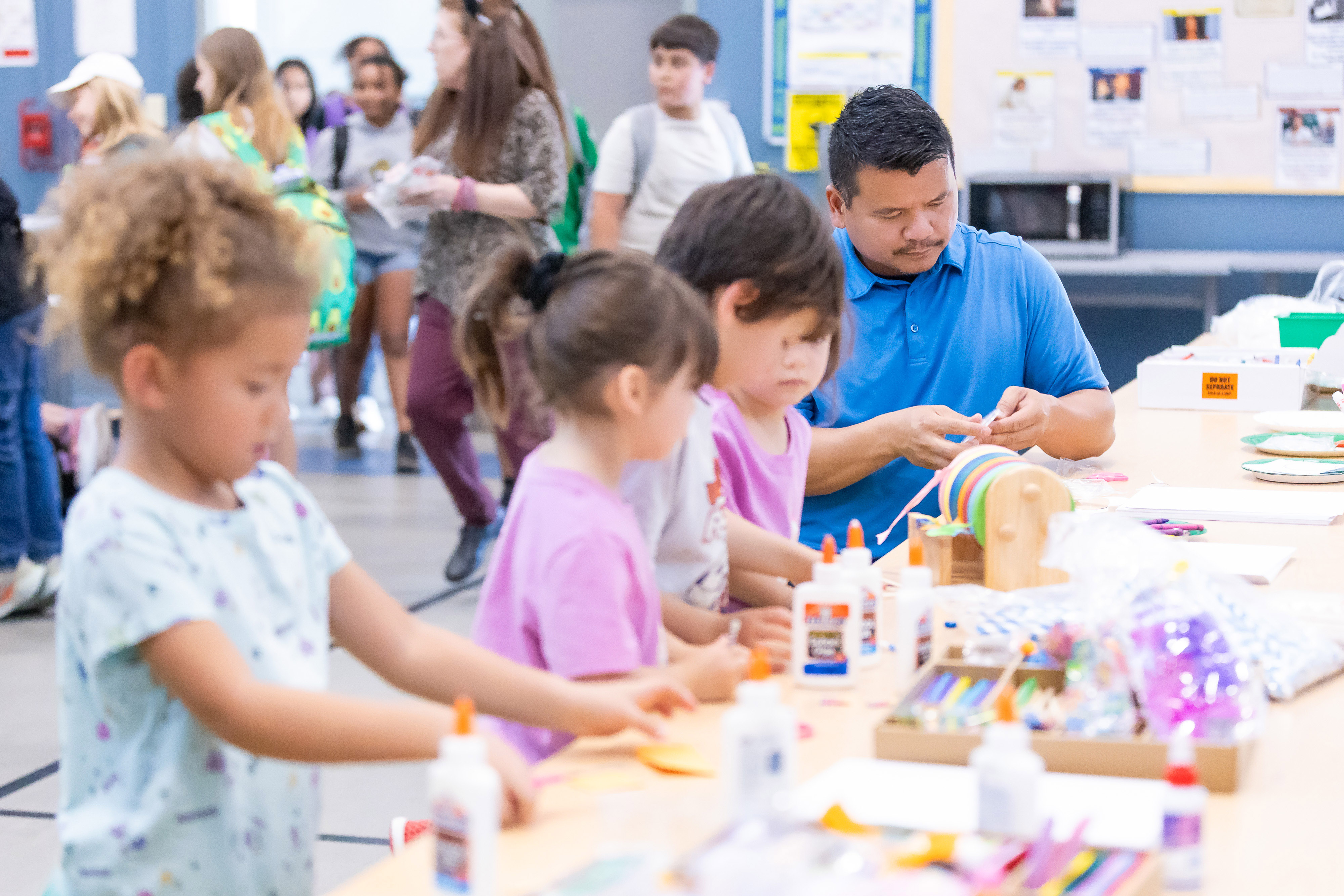 students making crafts