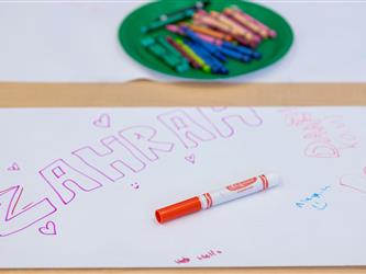 student drawing of their name 