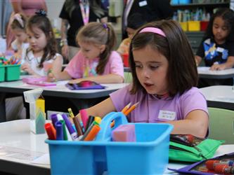students engaged in drawing activity