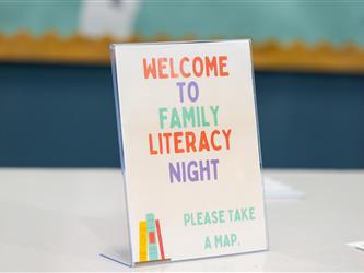 family literacy night sign 