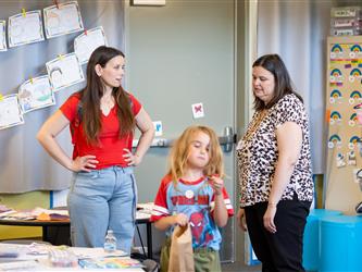 children playing in class