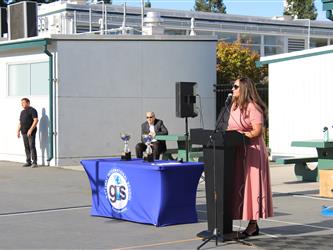 principal addressing school
