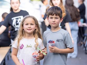 kids posing for camera