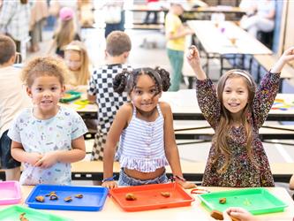 children expressing joy 