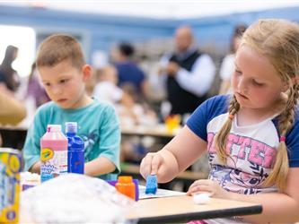 students engaged in crafting 