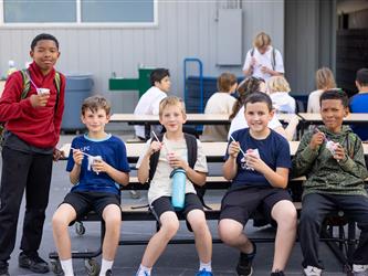 kids enjoying treat