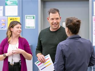 staff interacting with each other 